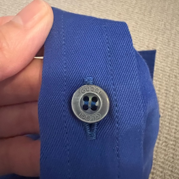 Men’s Gucci button down dress shirt in cobalt blue size 43/17 - Picture 4 of 7
